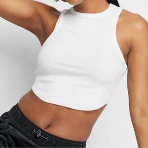 Wild Fable Ribbed White Tiny Cropped Tank Top / Crop Top Size XXL